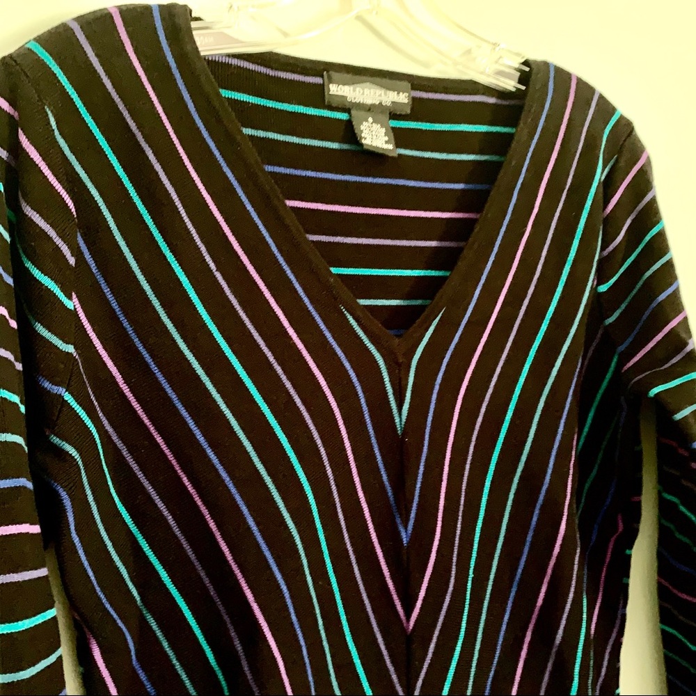 World Republic Silk Blend 3/4-Sleeve Sweater S